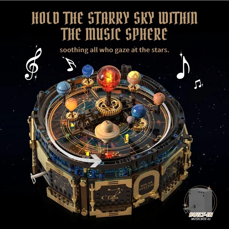 Zonnestelsel Muziekdoos Bouwst - Solar System Orrery recensie en prijs